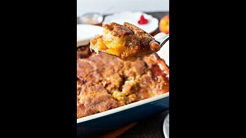 HOW TO MAKE PEACH COBBLER ** EASIEST RECIPIE***