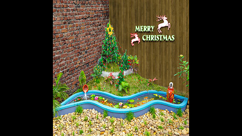 Amazing Christmas decor! DIY Christmas garden with beautiful aquarium