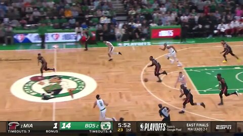 Tatum throws down alley-oop in transition in 16-1 run to start the game ' Heat Vs. Celtics Game 4'