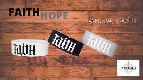 NEW Extra-Wide Ambigram "HOPE" and "FAITH" Silicone Wristbands Bracelet