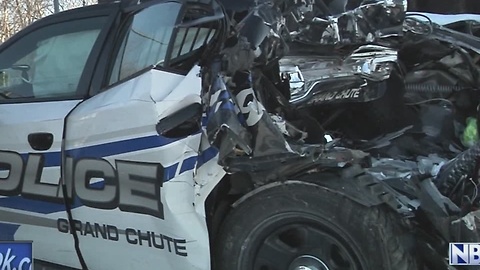 Grand Chute Squad Car Hit While Conducting Rollover Investigation