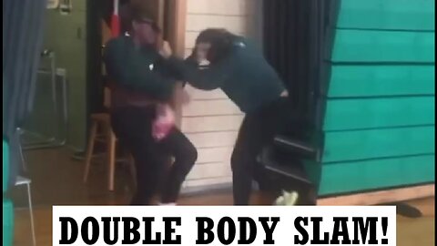 DOUBLE BODY SLAM! Girls Fight! Funny, fight, coach