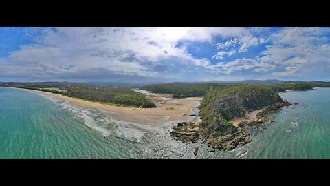 Nullica River & Beach 12 Jan 2021 near Eden Drone fly around