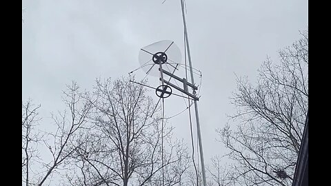 Homebrew Discone on Homebrew Mast