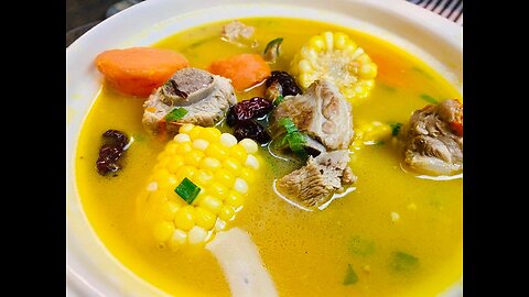 Pork Spare Rib Soup with Corn and Carrot 排骨蔬菜汤