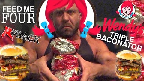 Ryback Attempts The Bell Life 4 Wendy's TRIPLE Baconator Burger 5.5K Calorie Mukbang Food Challenge