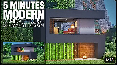 Minecraft Build : Modern Compact House : 5 Minutes Modern House : A Real Architect's Design