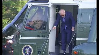 Biden SLAMS His Head Getting Off Marine One