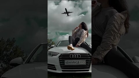 #shorts Excited girl Audi bonnet sitting Holiday inspiring short video