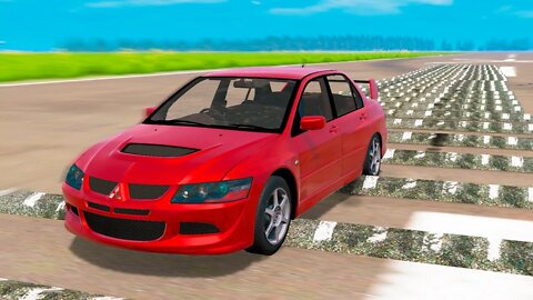 Mitsubishi Lancer vs 100 Speed Bumps – BeamNG.Drive