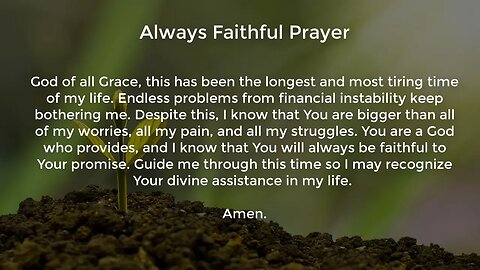 Always Faithful Prayer (Prayer for Financial Stability)