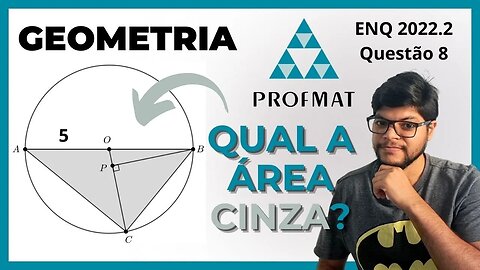 Determine a área do triângulo ABC Na figura, AB é um diâmetro da circunferência de centro O e raio.