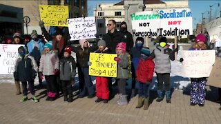 Two different rallies held in Racine Saturday debating potential return of in-person learning