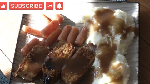 Pork Loin & Mashed Potatoes w/ glazed carrots