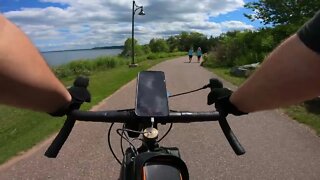 Riding "Snotrocket" through Downtown Marquette ( Poseidon Redwood )