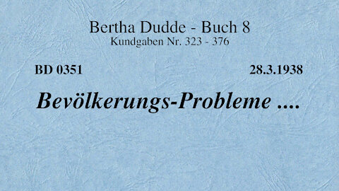 BD 0351 - BEVÖLKERUNGS-PROBLEME ....