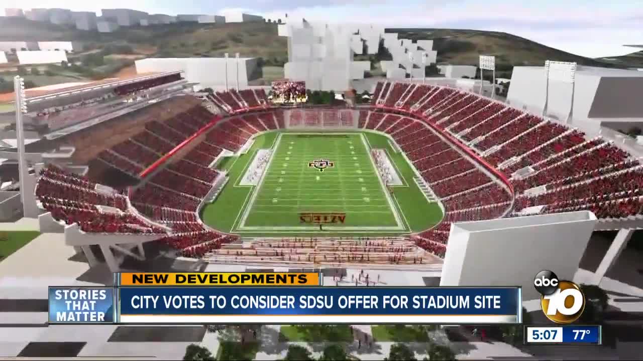 City votes to consider SDSU stadium offer