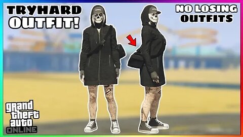 Easy Black RNG W/ Black Open Duffel Bag Female Tryhard Glitched Outfit (No Transfer) (GTA Online)