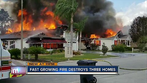 Fast-growing fire destroys 3 homes