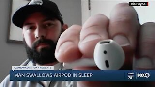 Man swallows airpod while sleeping