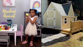 Toya Johnson's Daughter Reign Host Dinner In Her Playhouse! 👩🏽‍🍳