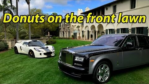 Doing donuts in $150k+ cars…on the front lawn