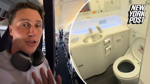 Travelers marvel at unique location of plane's bathrooms