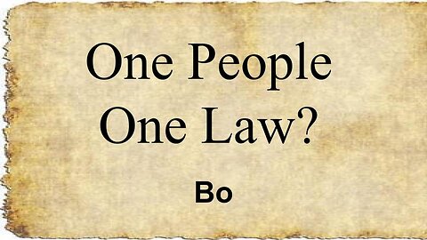 One People One Law ?