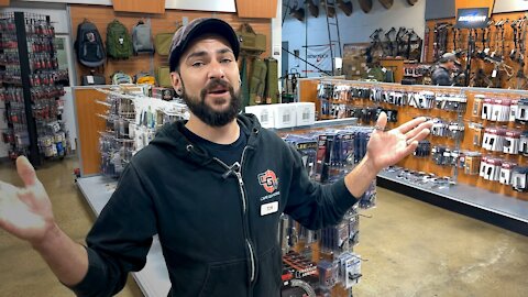 Tim tours the AR aisle at Cape Gun Works