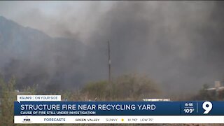 Rural Metro Fire crews battle recycling yard fire near Wilmot and Sahuarita roads