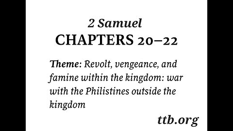 2 Samuel Chapter 20-22 (Bible Study)