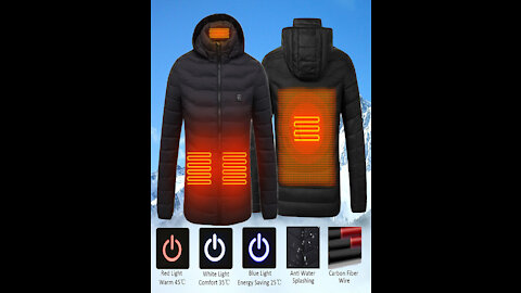 Heated Vest Jacket Washable Usb Charging Hooded Cotton Coat