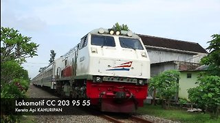 Kereta Api KAHURIPAN Lokomotif CC 203 95 55 JPL Ngunut Tulungagung