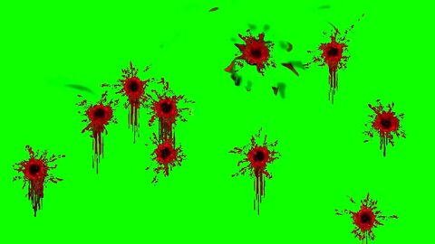 Animated Bloody Bullet Holes Green Screen