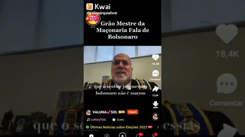 Grão mestre da Maçonaria diz que Bolsonaro não é Maçom