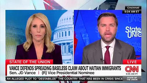 J.D. Vance Clashes with CNN’s Bash: ‘Frankly Disgusting’ to Say I Am Responsible for Inciting Violence in Springfield, Ohio