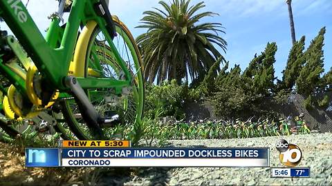 Coronado to recycle impounded dockless bikes