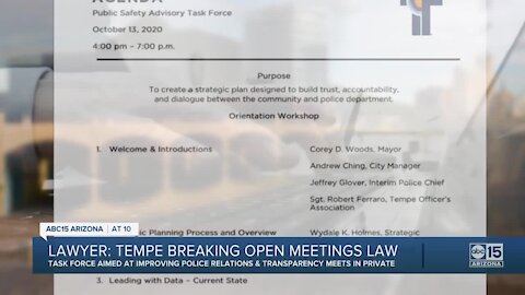 Lawyer: Tempe breaking open meetings law