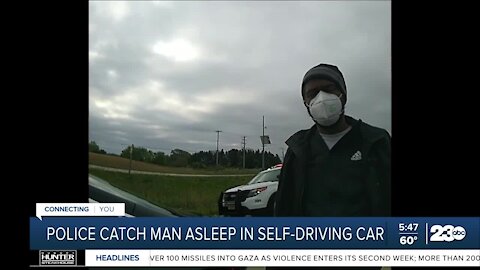 Police catch man asleep in self-driving car