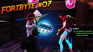 Fortbyte #07 Cuddle Up Emoticon in Rocky Umbrella | FORTNITE LOCATION