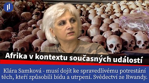 Klára Samková - nechci být ve společenství těch, co kolonizovali svět. Čerstvá zkušenost ze Rwandy.