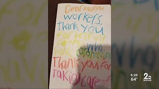 Virtual thank you cards, notes for the staff at the University of Maryland Medical Center