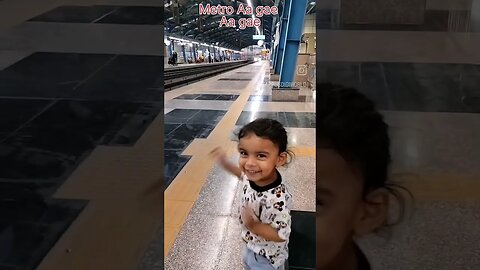 First Metro Ride 🚝 #delhimetro #firstride #happymemories #babyshorts #cutebaby