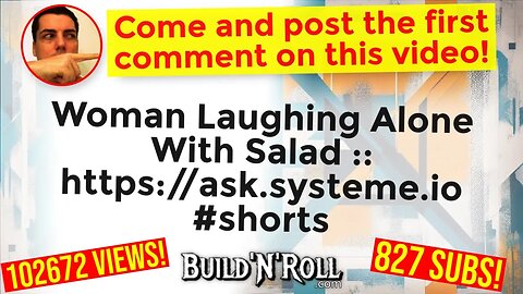 Woman Laughing Alone With Salad :: https://ask.systeme.io #shorts