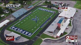 Sky2 Sapulpa Football field with students