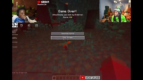 Speed dies in minecraft and cai cenat goes crazy