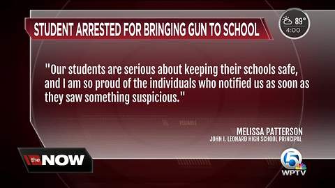 Student brings unloaded gun to John I. Leonard High School