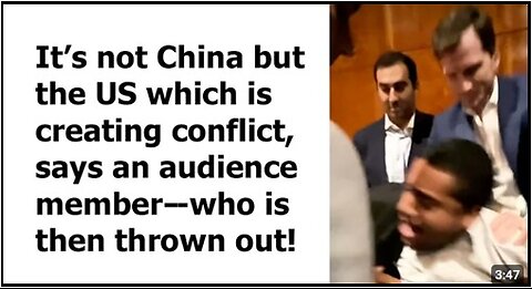 Audience member thrown out after calling for US-China co-operation