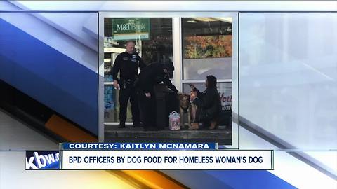 Buffalo Police officers buy food and treats for homeless woman's dog