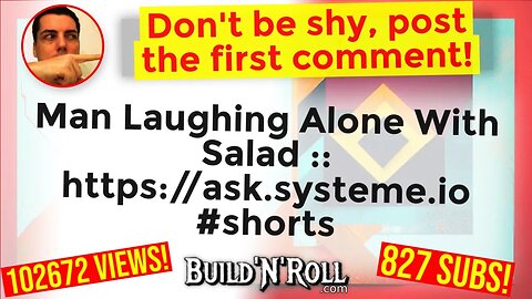 Man Laughing Alone With Salad :: https://ask.systeme.io #shorts